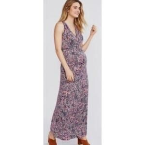 Motherhood Maternity Maxi Floral Sleeveless Nursing Friendly Dress Size Medium